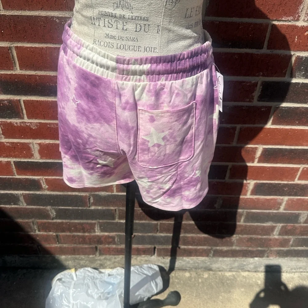 NWT Wildfox Lavender Tie-Dye Star Lounge Shorts Set  PM7